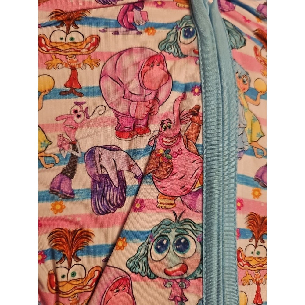 Bamboo Double Zippy Blue/white Inside Out 0 To 3 Months - Picture 2 of 4